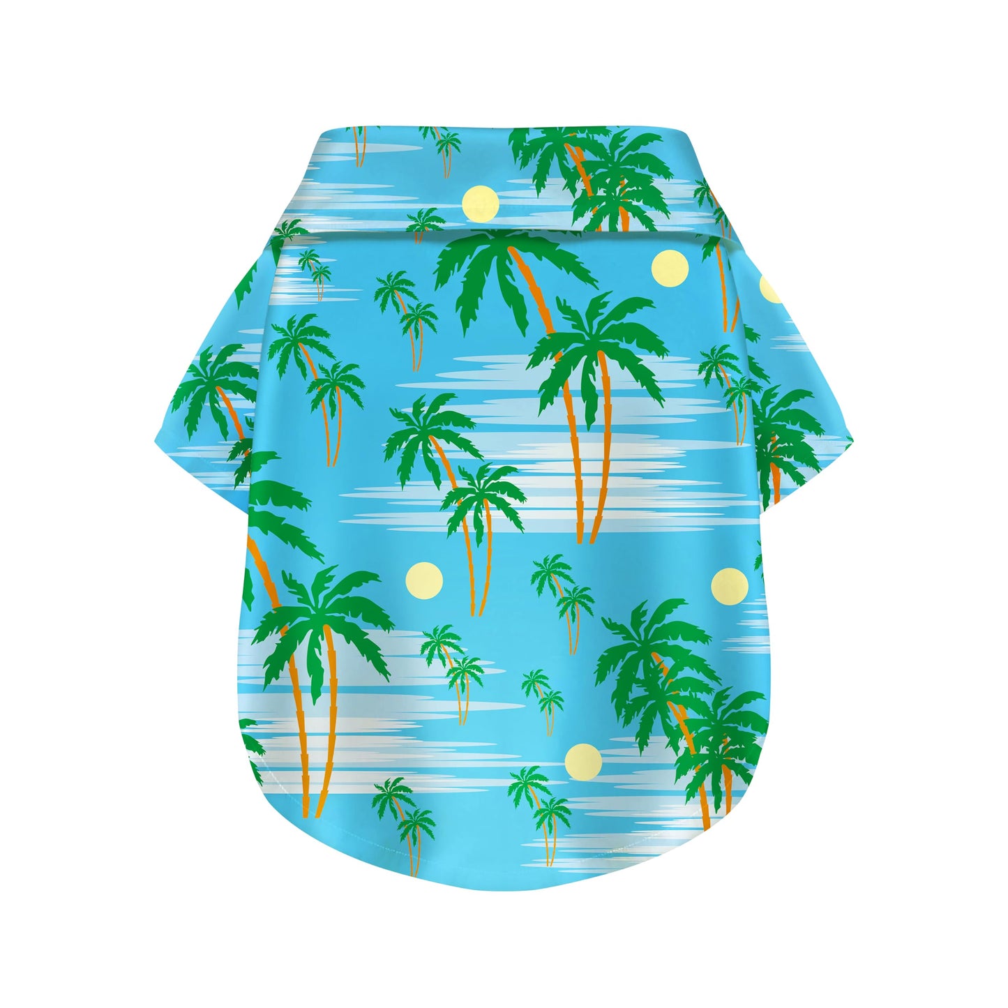 Coconut Tree Hawaii Style Pet Dog T-Shirt, Four-Way Stretch Breathable Light Cool Summer Shirts, Casual Beach Seaside Daily Clothes For Small Size Puppy