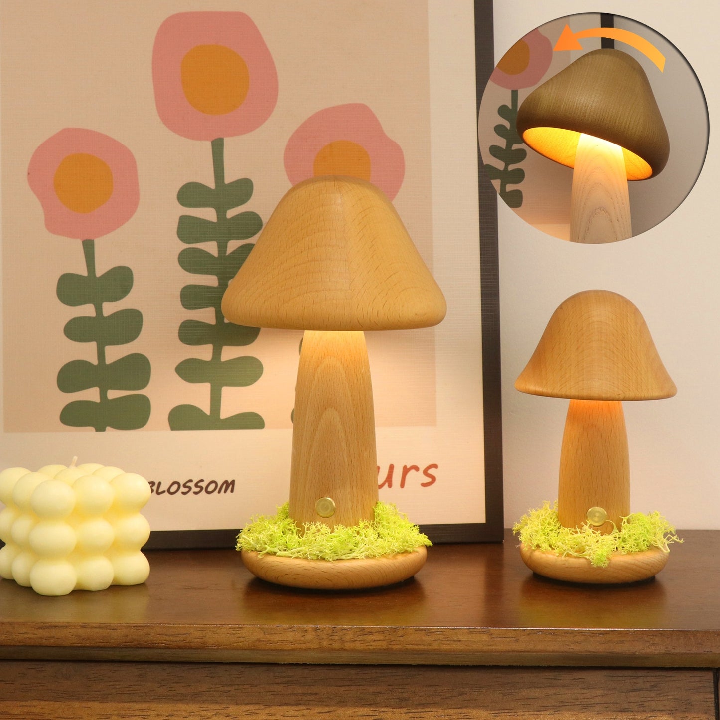 The Gift That Stops a Room — Mushroom Wood Night Light