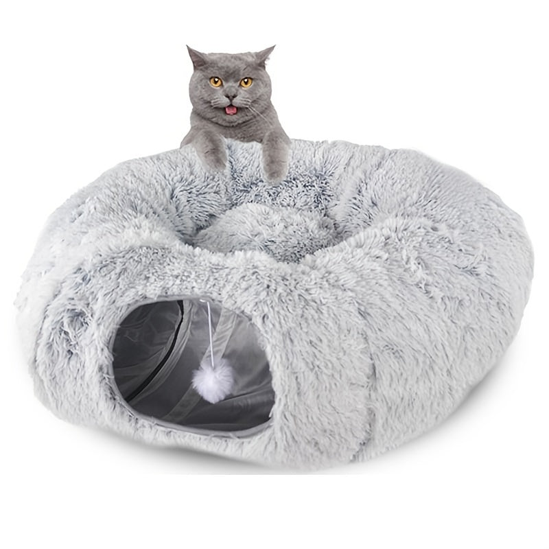 The Nest They'll Never Want to Leave — Plush Cat Tunnel Bed