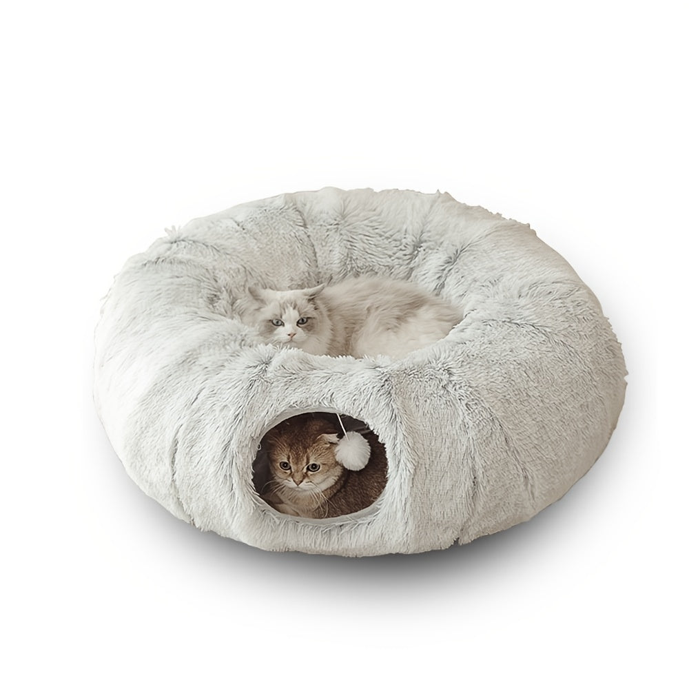 The Nest They'll Never Want to Leave — Plush Cat Tunnel Bed
