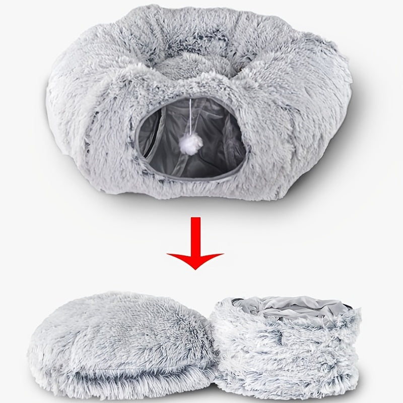The Nest They'll Never Want to Leave — Plush Cat Tunnel Bed