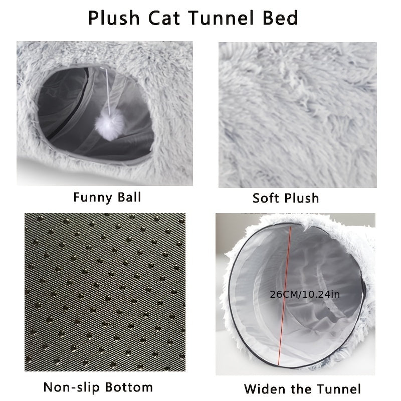 The Nest They'll Never Want to Leave — Plush Cat Tunnel Bed