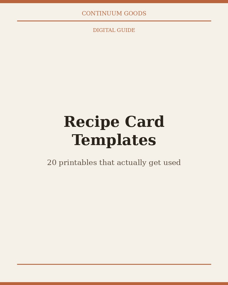 The Gift for the Cook Who Loses Every Good Recipe — 20 Printable Cards