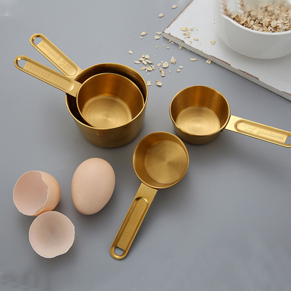 The Measuring Set Your Kitchen Actually Deserves — Gold Steel Spoons